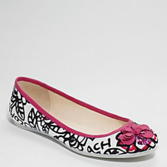 Coach Shoes - Coach Adessa Illustration Graffiti Floral Slip-On Round Toe Ballet Flats Multi